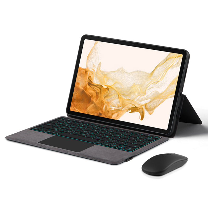 Pro Samsung Galaxy Tab S8 Touchpad Bluetooth kryt klávesnice s podsvícením a nárazuvzdorným koženým pouzdrem na tablet Pro Samsung Galaxy Tab S8 Touchpad Bluetooth kryt klávesnice s podsvícením a nárazuvzdorným koženým pouzdrem na tablet